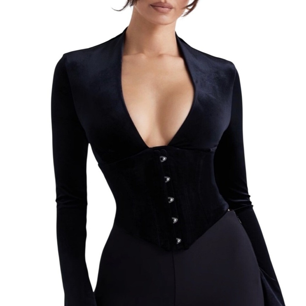 House of CB Whimsigoth Velvet Corset Top Small Victorian Steampunk Fairy Grunge
